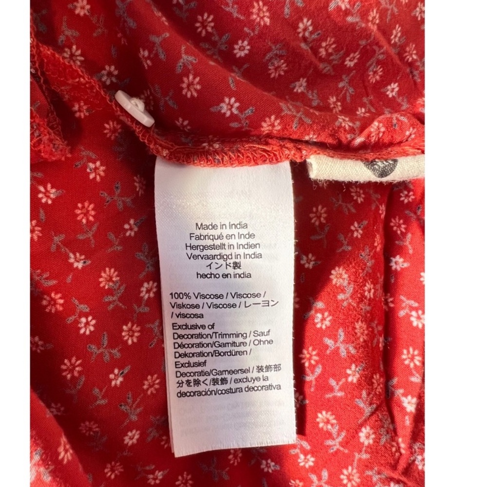 Madewell Red Floral Long Sleeve Dress - Picture 5 of 5